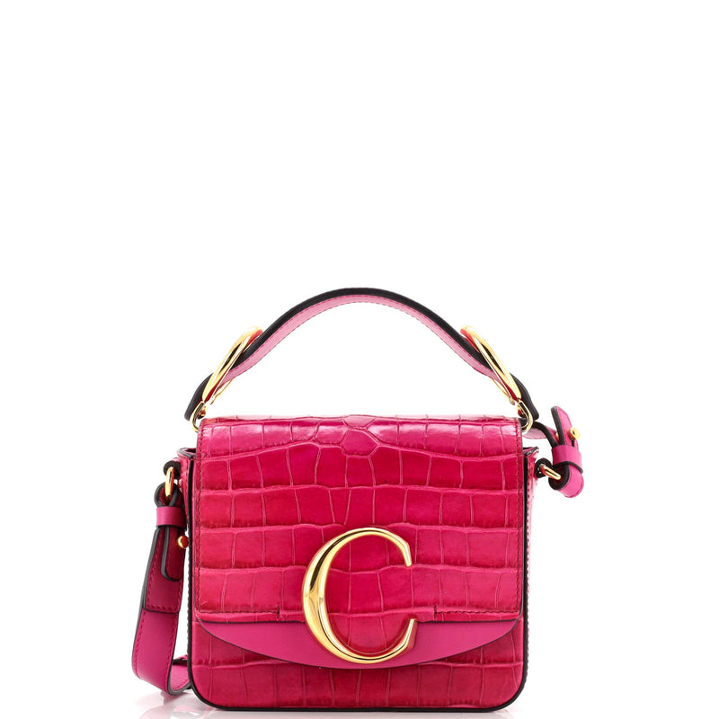 C Double Carry Bag Crocodile Embossed