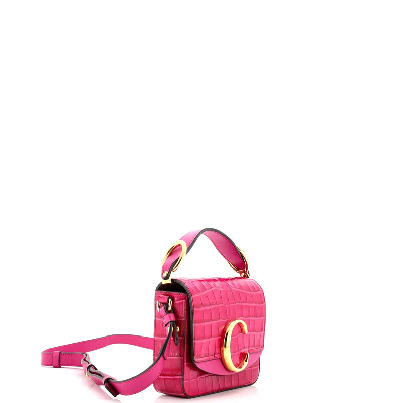 C Double Carry Bag Crocodile Embossed