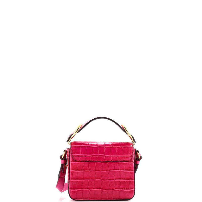 C Double Carry Bag Crocodile Embossed