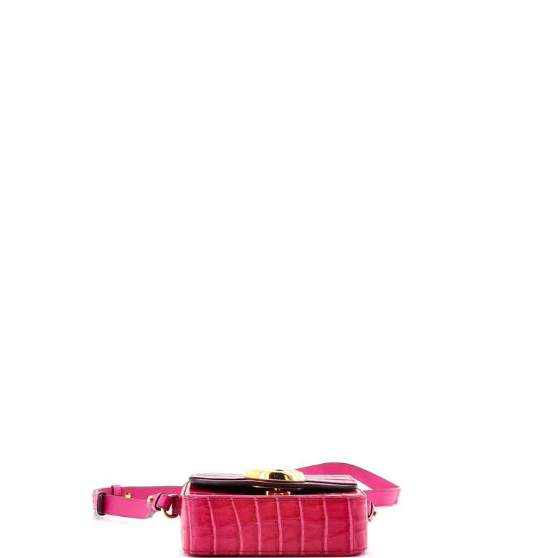 C Double Carry Bag Crocodile Embossed