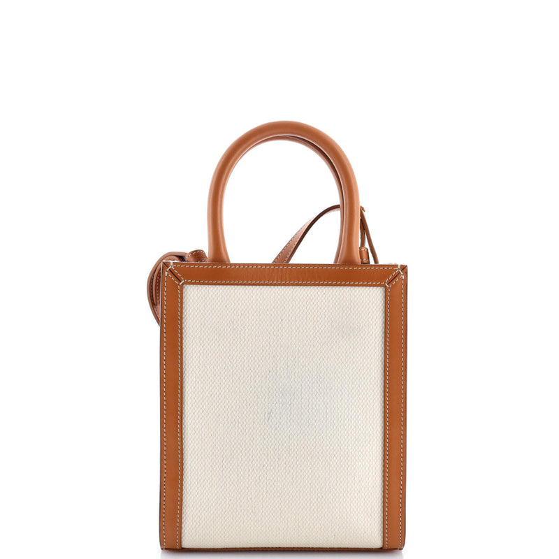 Vertical Cabas Tote Canvas With Leather