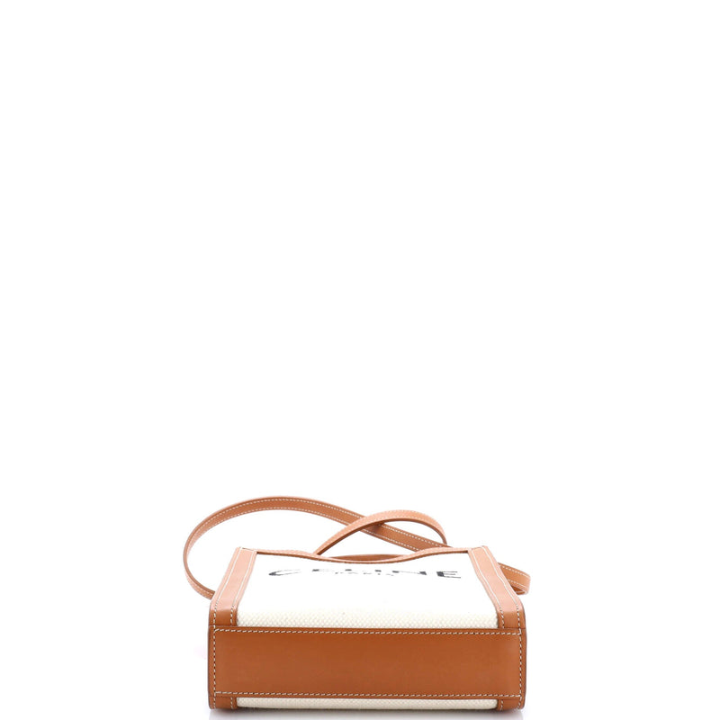 Vertical Cabas Tote Canvas With Leather