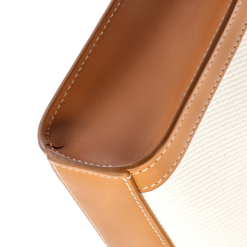Vertical Cabas Tote Canvas With Leather