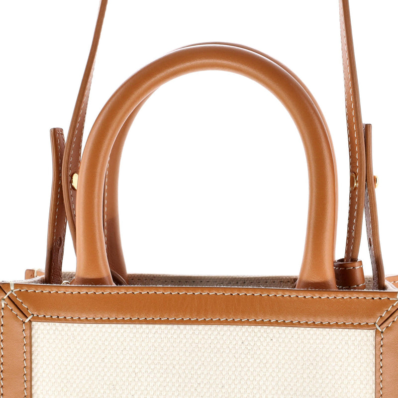 Vertical Cabas Tote Canvas With Leather