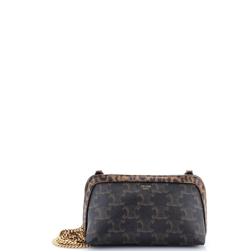 Zip Around Chain Clutch Triomphe Coated