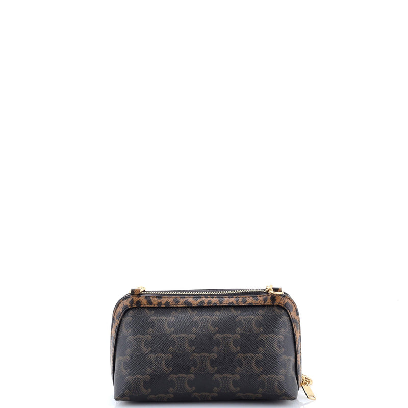Zip Around Chain Clutch Triomphe Coated