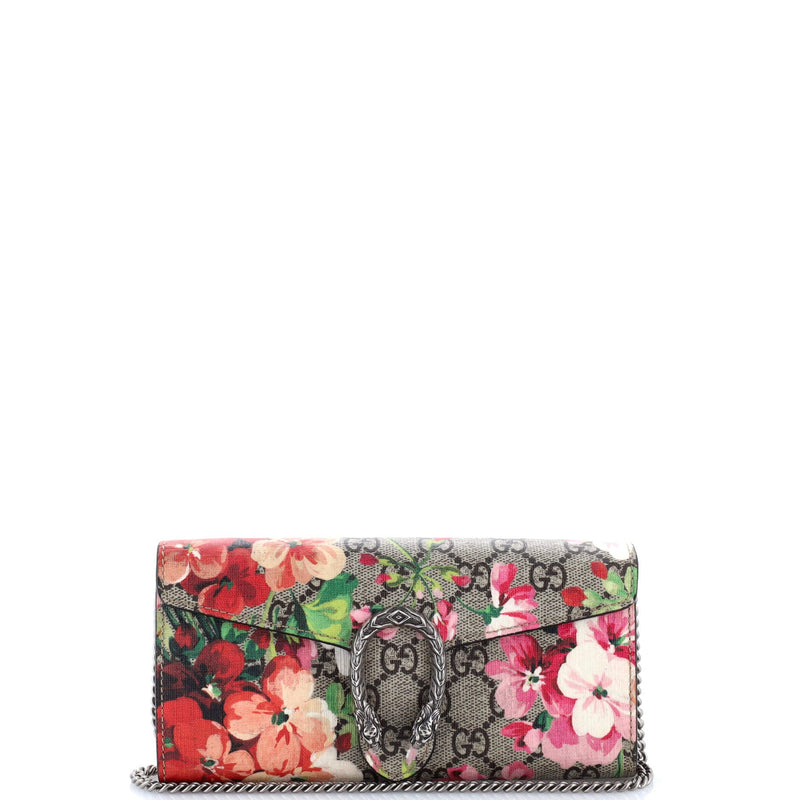 Dionysus Chain Wallet Blooms Print Gg