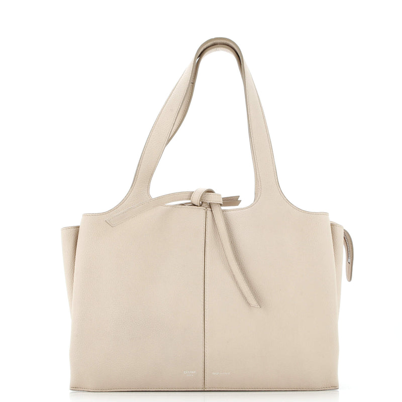 Tri-Fold Shoulder Bag Grained Calfskin