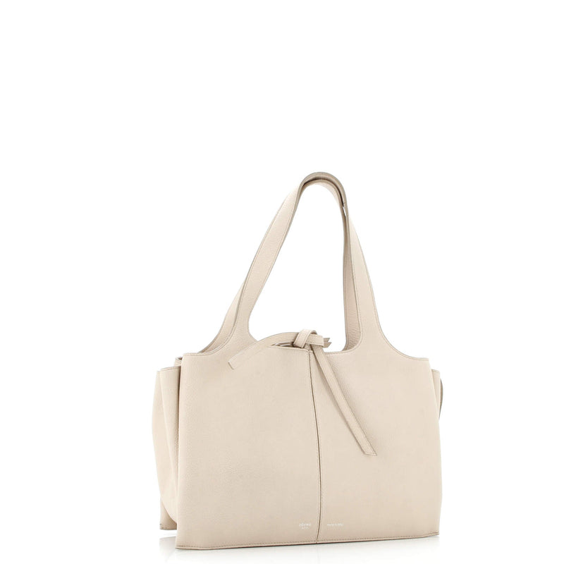 Tri-Fold Shoulder Bag Grained Calfskin