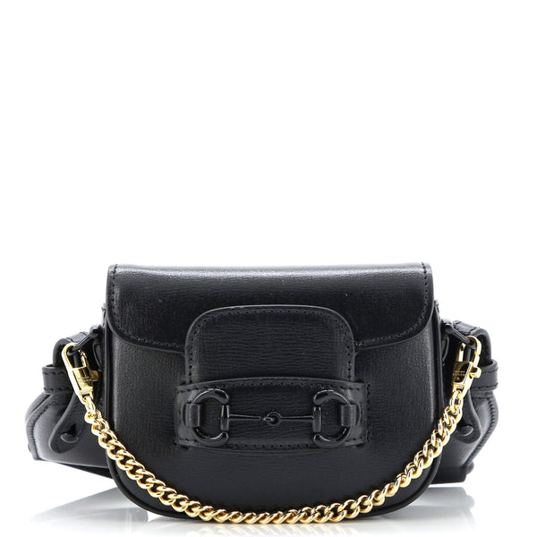 Horsebit Shoulder Bag Leather Super Mini
