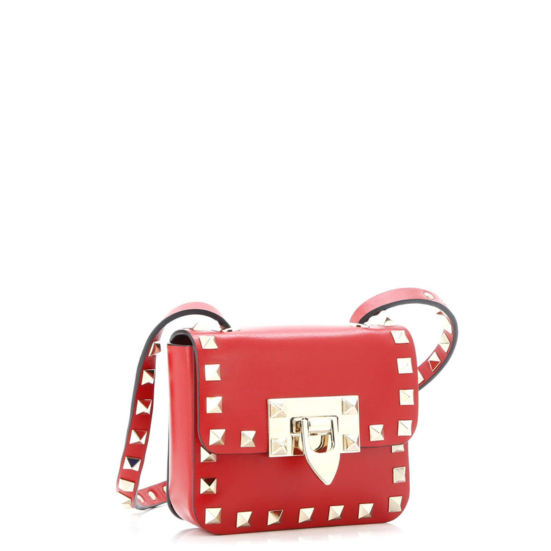 Rockstud Flip Lock Flap Bag Leather