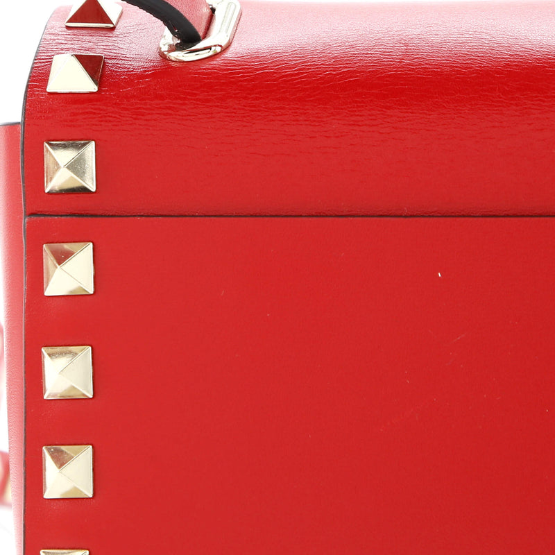 Rockstud Flip Lock Flap Bag Leather