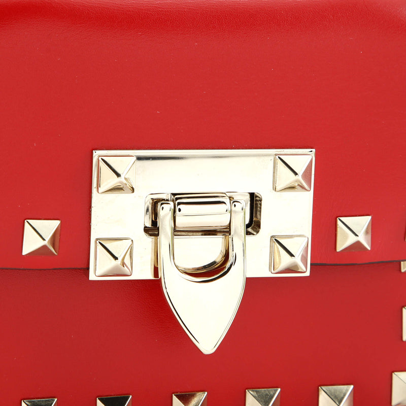 Rockstud Flip Lock Flap Bag Leather