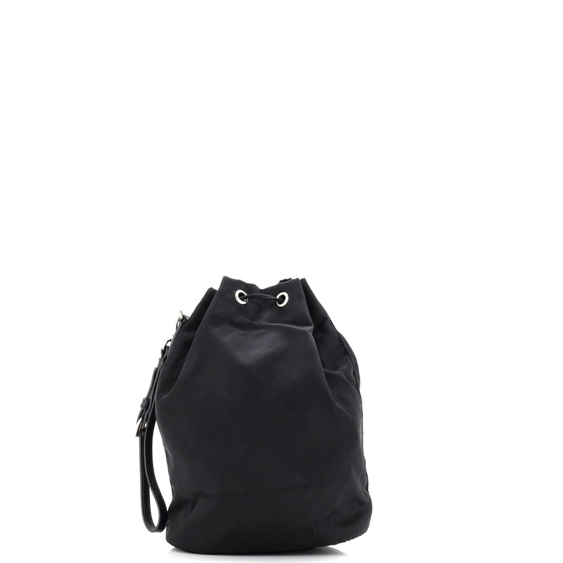 Drawstring Wristlet Bucket Bag Tessuto