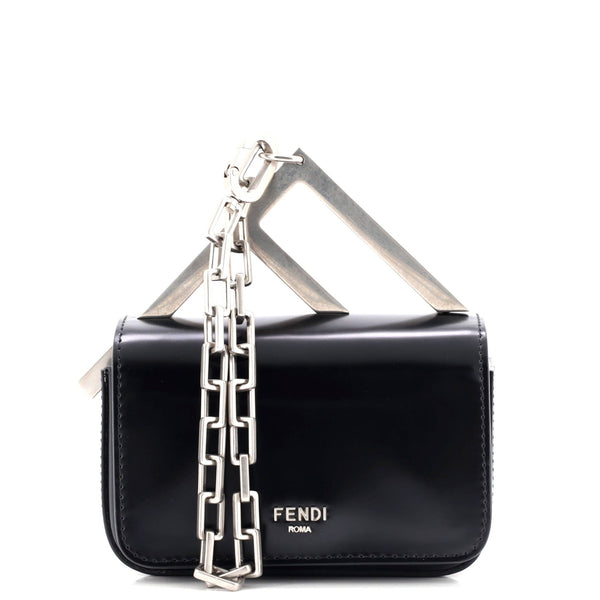 Ff Chain Clutch Bag Leather Nano