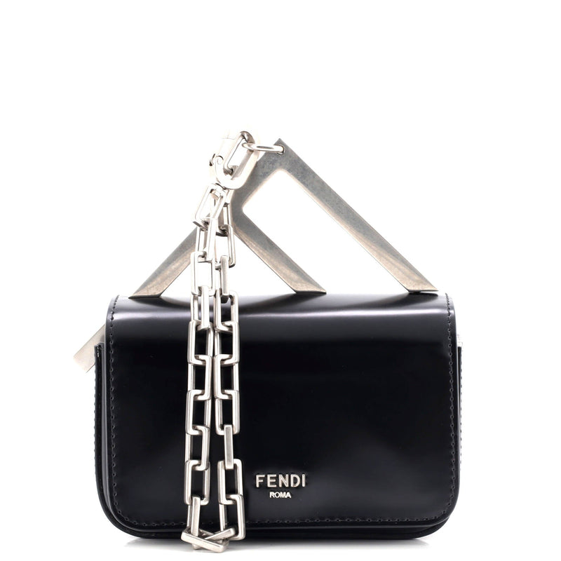 Ff Chain Clutch Bag Leather Nano