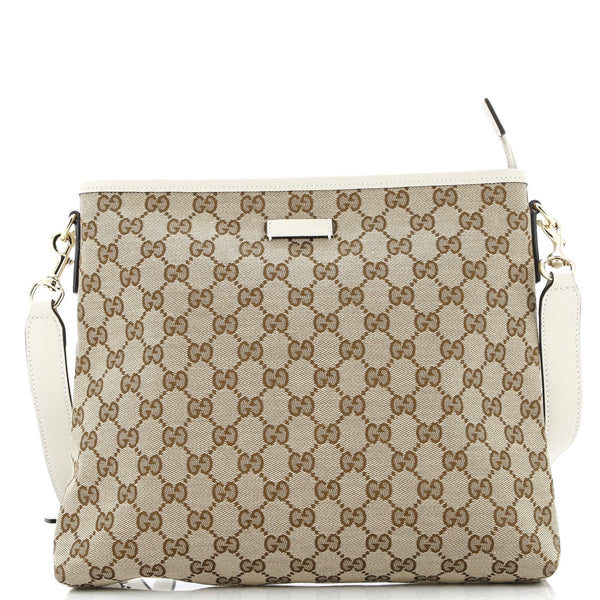 Flat Messenger Bag Gg Canvas Medium