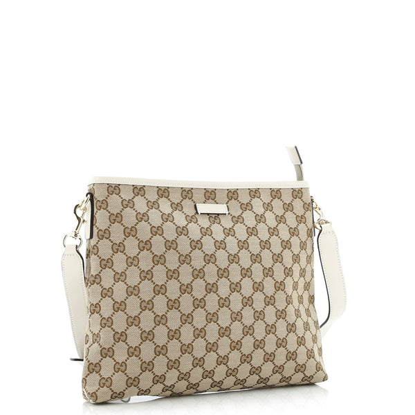 Flat Messenger Bag Gg Canvas Medium