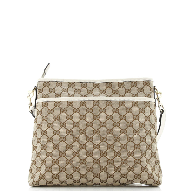 Flat Messenger Bag Gg Canvas Medium