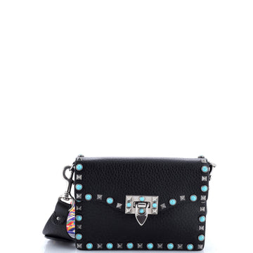 Rolling Rockstud Crossbody Bag Leather