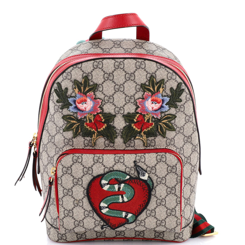 Zip Pocket Backpack Embroidered Gg