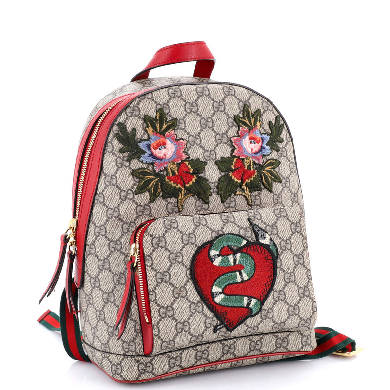 Zip Pocket Backpack Embroidered Gg