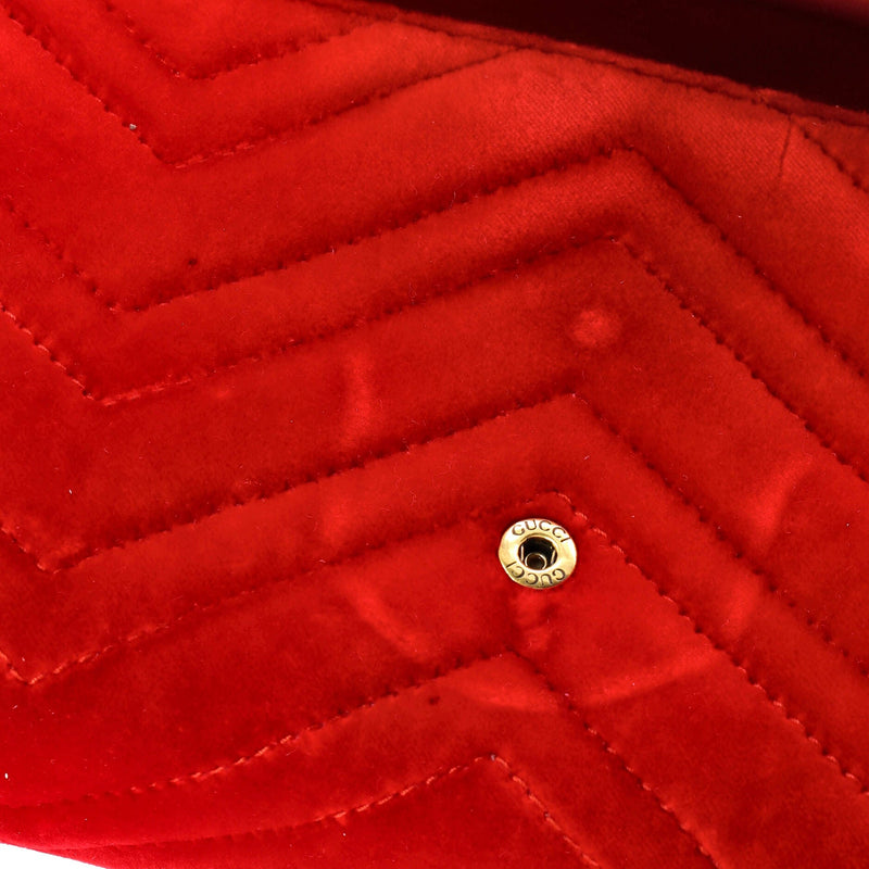 Gg Marmont Chain Wallet Matelasse Velvet