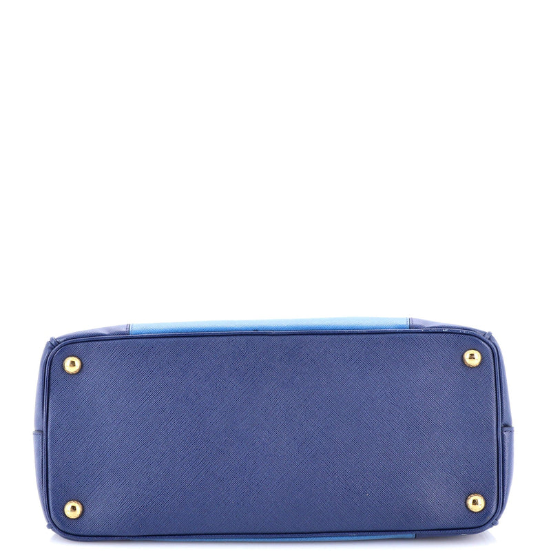 Bicolor Double Zip Lux Tote Saffiano