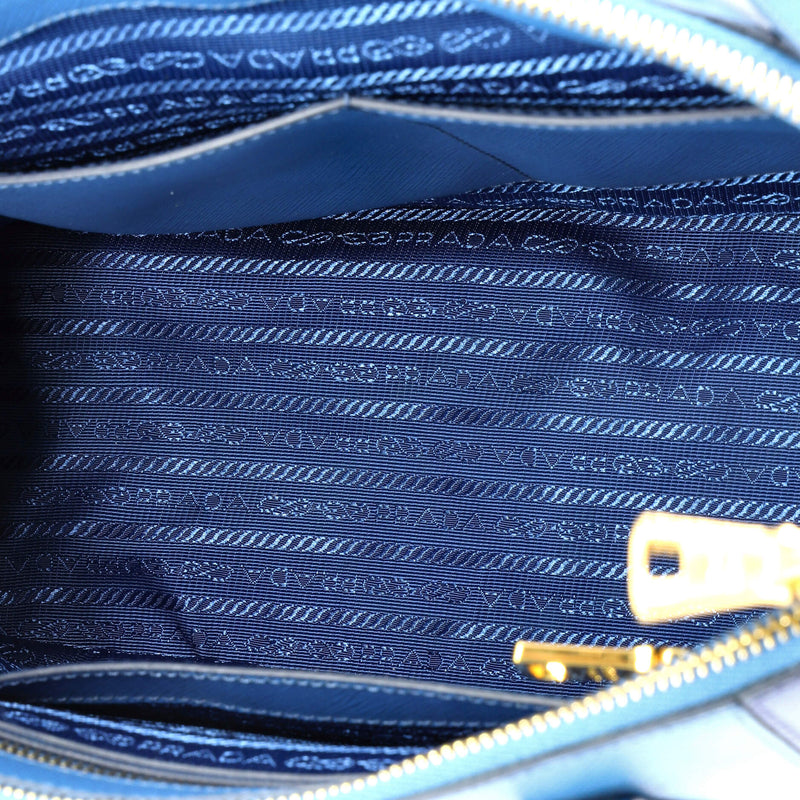 Bicolor Double Zip Lux Tote Saffiano