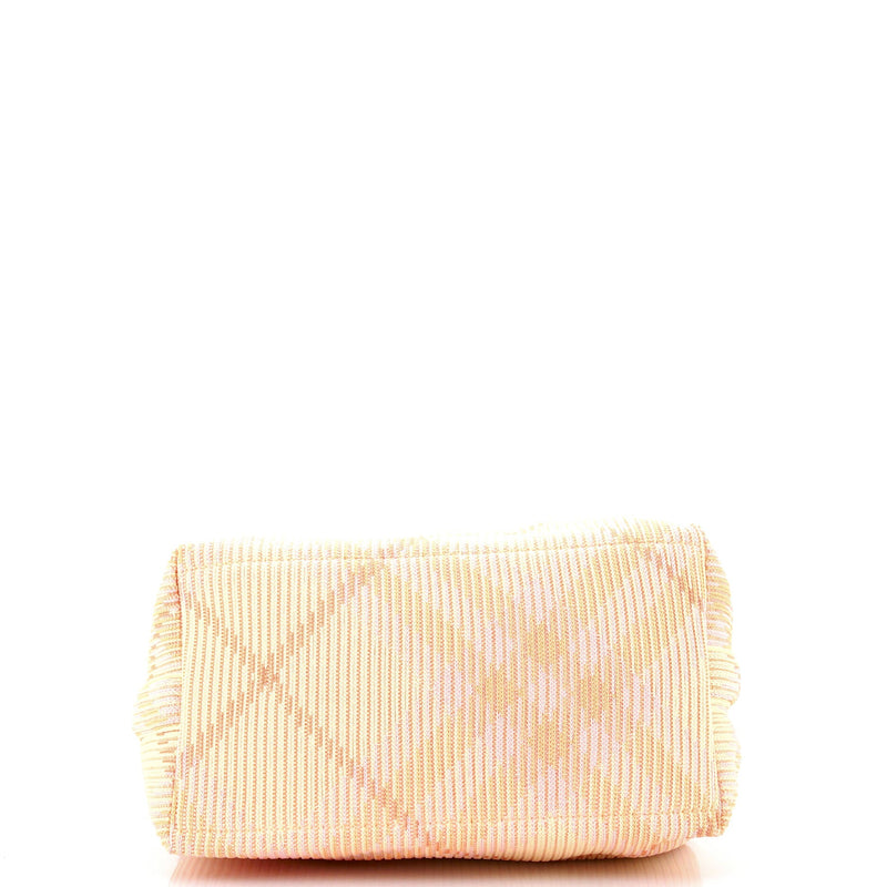 Peg Handle Bag Knit Check Fabric Medium