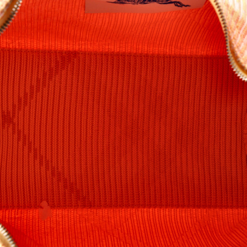 Peg Handle Bag Knit Check Fabric Medium