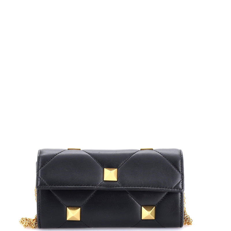 Roman Stud Wallet On Chain Quilted