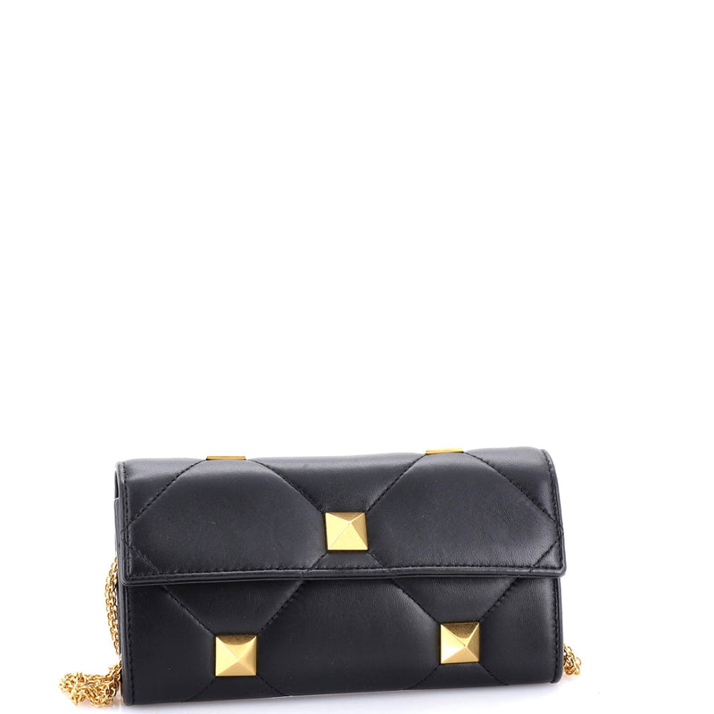 Roman Stud Wallet On Chain Quilted