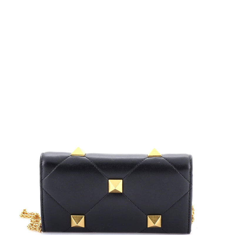Roman Stud Wallet On Chain Quilted