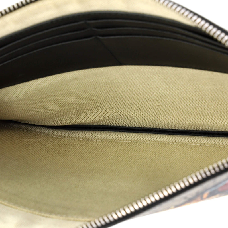 Zipped Pouch Angry Cat Gg Coated Canvas