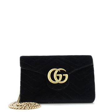 Gg Marmont Chain Wallet Matelasse Velvet