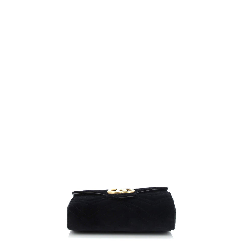 Gg Marmont Chain Wallet Matelasse Velvet