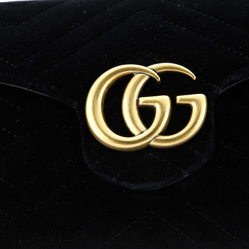 Gg Marmont Chain Wallet Matelasse Velvet