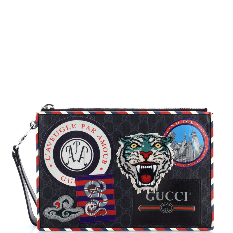 Night Courrier Pouch Gg Coated Canvas