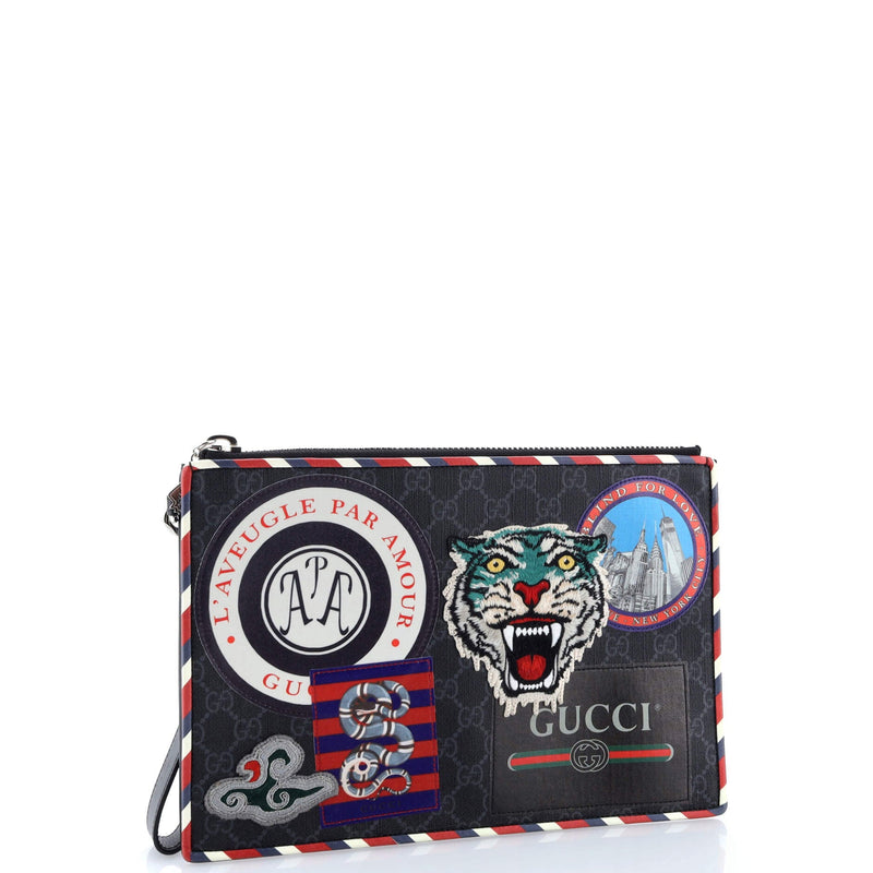 Night Courrier Pouch Gg Coated Canvas