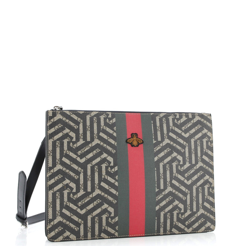 Bee Web Zip Messenger Bag Caleido Gg