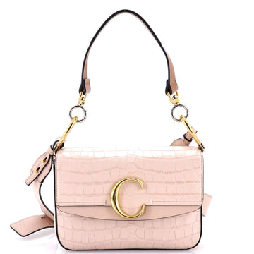 C Double Carry Bag Crocodile Embossed