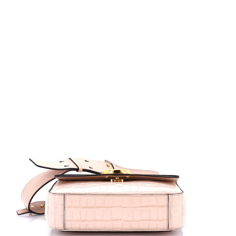 C Double Carry Bag Crocodile Embossed