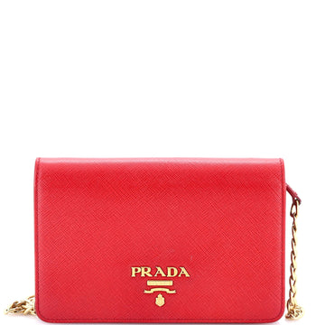 Chain Wallet Crossbody Saffiano Leather