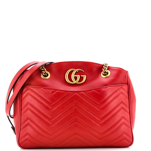 Gg Marmont Chain Tote Matelasse Leather