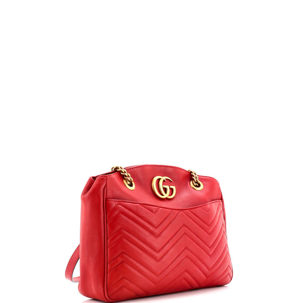 Gg Marmont Chain Tote Matelasse Leather