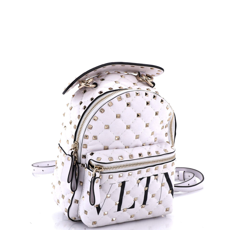 Vltn Rockstud Spike Backpack Quilted
