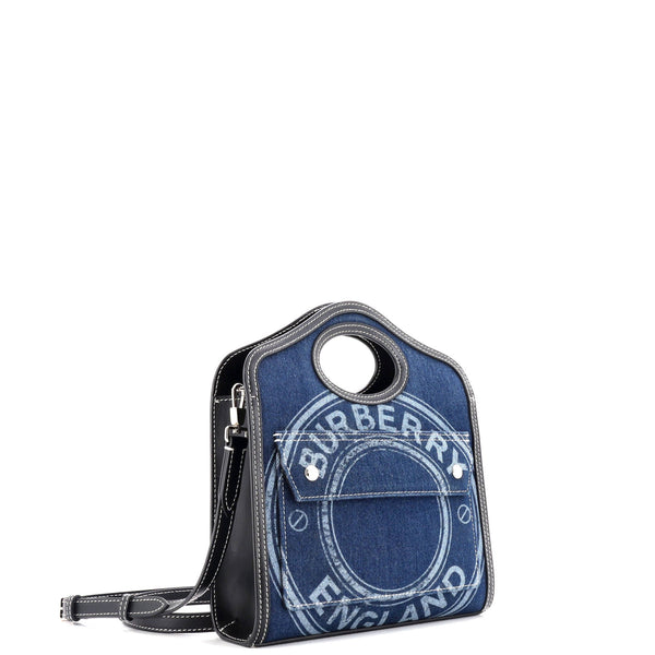 Logo Pocket Tote Denim Mini