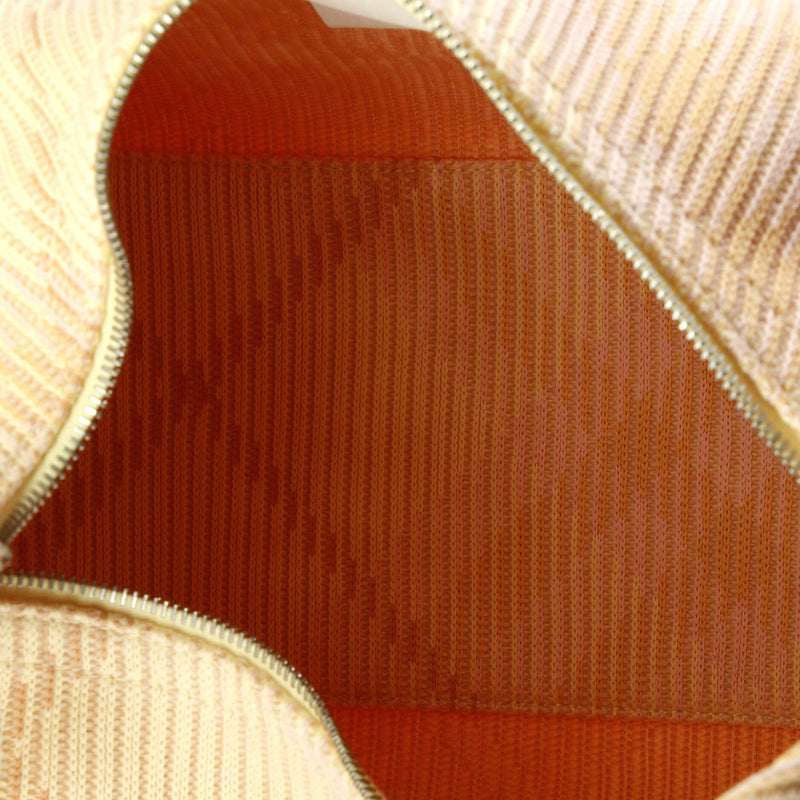 Peg Handle Bag Knit Check Fabric Medium