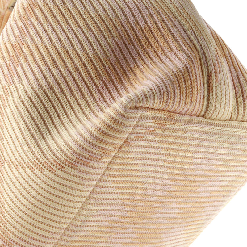 Peg Handle Bag Knit Check Fabric Medium